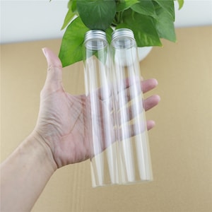 Mini Glass Bottles 37*200mm 180ml Glass Bottles Test Tube Silver Screw Cap storage GLASS jars Mini Containers transparent Vial Bottles