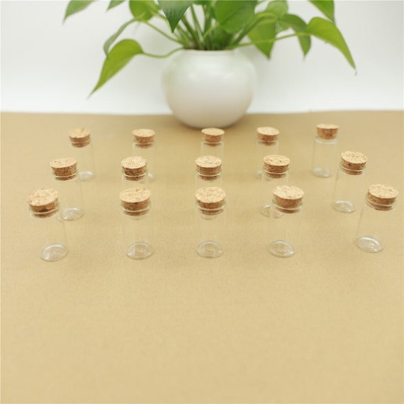 7ml 22*40 mm 収納ガラスボトル コルク栓付き クラフトジャー ミニ透明