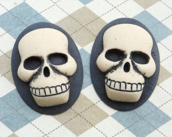 10psc 30x40mm Cameo Skull Cameo Choose,Resin Skull，