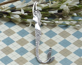10pcs 120mmx35mm Antique tibetan silver mermaid Bookmarks Metal Bookmarks Curved Bookmark