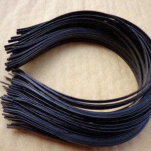 20pcs Metal Headbands 4mm black color with bent end