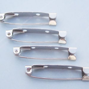 100 PCS of Silver Brooch Back Bar Pins 5x35mm