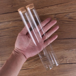 Mini Glass Bottles Small Glass Bottles with Cork Stopper Empty Spice Bottles Jars Gift Crafts Vials 120ml 30*236mm
