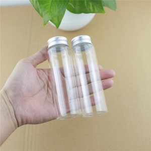 Mini Glass Bottles 37*120mm 100ml Glass Bottles Test Tube Silver Screw Cap storage GLASS jars Mini Containers transparent Vial Bottles