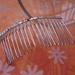 Sale--50pcs Silver Tone Wire Hair Combs ,Silver Hair Combs