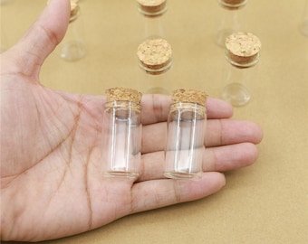 7ml 22 * 40mm botellas de vidrio de almacenamiento con taponeros de corcho jars mini transparentes botellas de vidrio vacío regalo
