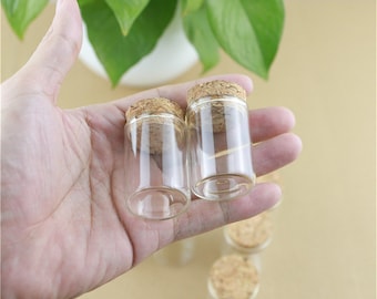 ミニガラスボトル 15ml 30*40 mm 収納用ガラスボトル コルク栓付き