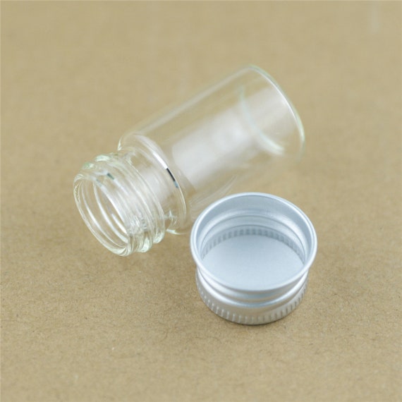 22*40 mm 7ml 小型ガラスボトル 試験管 シルバー スクリューキャップ