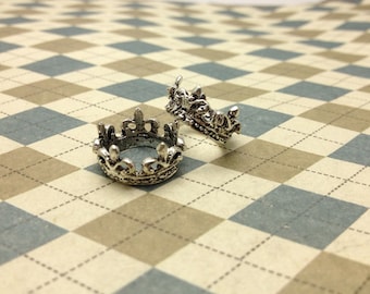 10 piezas de la antigua Corona de plata anillo encantos 10mmx17mm