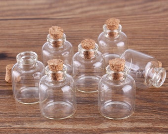 Mini Glass Bottles 4ml 22x28mm Small Glass Bottles With Clear Cork Stopper Tiny Vials Jars Containers