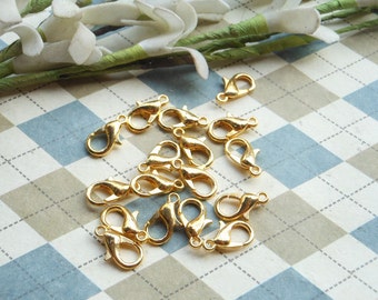 Sale-- 100pcs Lobster Clasps gold Tone 10mmx5mm