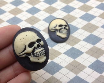 10psc 30x40mm Cameo Skull Cameo Choose,Resin Skull，