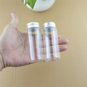 Mini Glass Bottles 37*90mm 70ml Glass Bottles Test Tube Silver Screw Cap storage GLASS jars Mini Containers transparent Vial Bottles