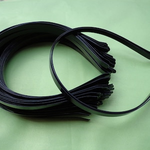 20pcs Metal Headbands 7mm black color with bent end