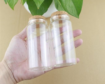 Mini botellas de vidrio 120ml 47 * 100mm botellas de vidrio de almacenamiento con taponeros de corcho Artesanías Jars Mini Transparente Botellas de Vidrio Vacío Regalo