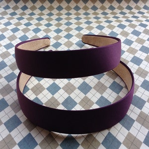 SALE--6 pcs Dark purple Satin Headbands-- 30mm Wide