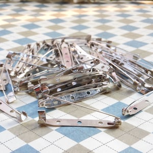 100 PCS of  5x45mm Silver Brooch Back Bar Pins