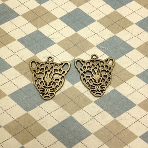 20PCS antique bronze leopard head Charm Pendant 26mmx28mm