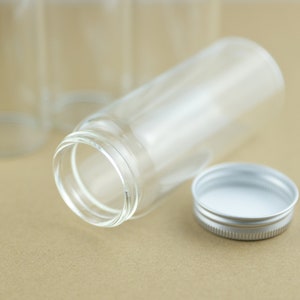 Mini Glass Bottles 47*150mm 200ml Glass Bottles Test Tube Silver Screw Cap storage GLASS jars Mini Containers transparent Vial Bottles