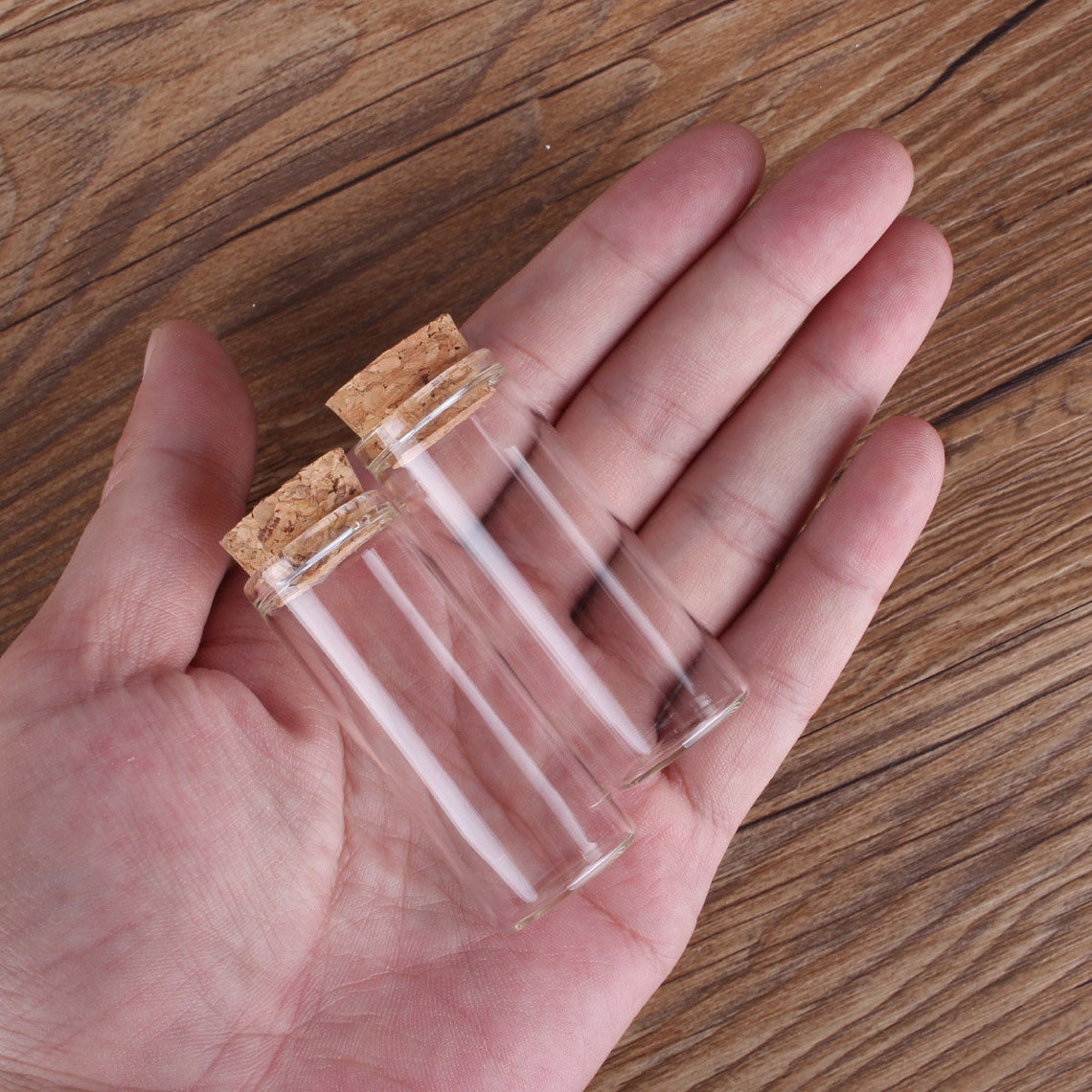 24 Stück Mini-Glasflaschen 3 Ml – Mit Kork & Gummistopfen | 16x35 Mm, Transparent | Für DIY, Wunschflaschen, Hochzeitsgeschenke