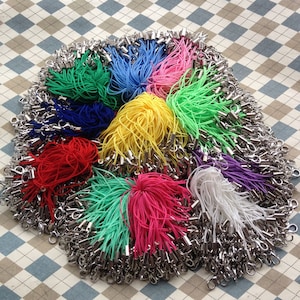 50pcs（Mixed color） Cell phone straps with white k lobster clasp included. 7cm  long.Mobile phone line,Give cell phones some charm.