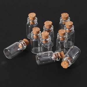 Mini Glass Bottles 0.5/1ML 13x18mm 13x24mm Small Glass Bottles With Clear Cork Stopper Tiny Vials Jars Containers