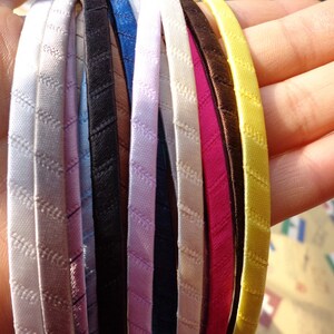 SALE--10PCS (mix colors)Plain Satin Covered Headband 5mm Wide