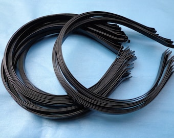 20pcs 6mm Metal Headbands black color with bent end hair band hair clasp