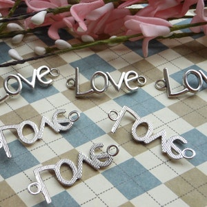 20 Stk. Antik Silber Love Letter Connector Charms 16mmx40mm