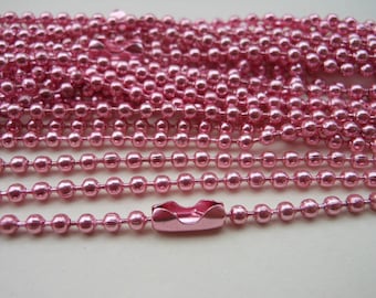 Ball Key Chain Tags Pink Ball Chain With Connector Keychain Cords DIY ...