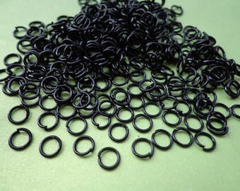 500 pcs of black Jump Rings 0.7x5mm