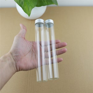 Mini Glass Bottles 30*180mm 100ml Glass Bottles Test Tube Silver Screw Cap storage GLASS jars Mini Containers transparent Vial Bottles