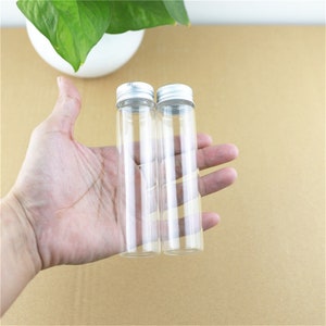Mini Glass Bottles 30*120mm 60ml Glass Bottles Test Tube Silver Screw Cap storage GLASS jars Mini Containers transparent Vial Bottles