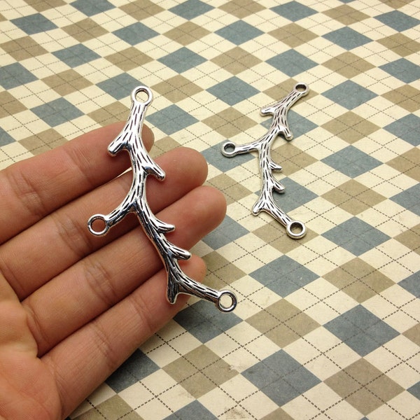 10pcs Antique argent Breloques métal-coral breloques pendentifs--arbre branches Pendentif charm 36mmX80mm