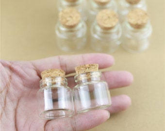 Kit 18 Mini Bottigliette In Vetro Da 40 Ml Con Tappo Sughero E Decorazioni Per Bomboniere Fai Da Te