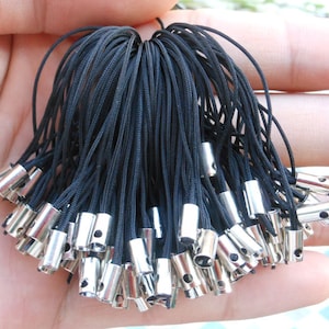 BULK 100pcs 50mm  Cell phone straps or cords black and white k