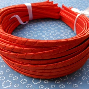 20 pcs 5mm Wide Orange Red grain Satin Headbands