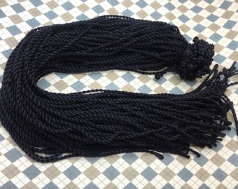 20 pcs 24-26 inch 3mm black  twist silk necklace cord with a loop and knot