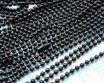 SALE--20 pcs 27inch, 2.4 mm Black Ball Chain Necklaces