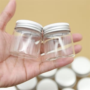 Mini Glass Bottles 47*50mm 50ml Glass Bottles Test Tube Silver Screw Cap storage GLASS jars Mini Containers transparent Vial Bottles
