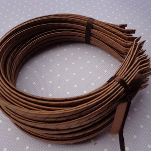 20 pcs Brown Satin Headbands-- 5mm Wide