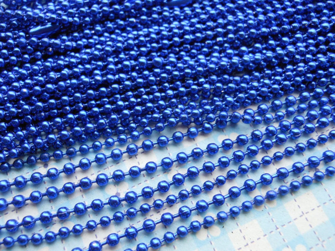 SALE--20 Pcs 27inch, 2.0 Mm Royal Blue Ball Chain Necklaces Dog Tag ...