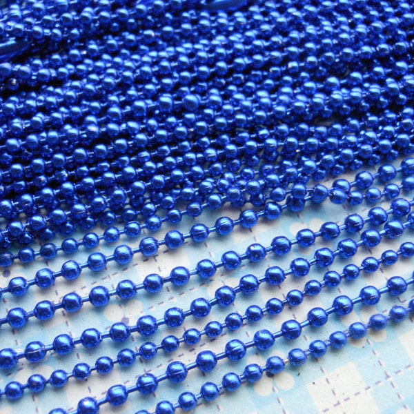 SALE--20 pcs  27inch, 2.0 mm Royal Blue Ball Chain Necklaces Dog tag chain