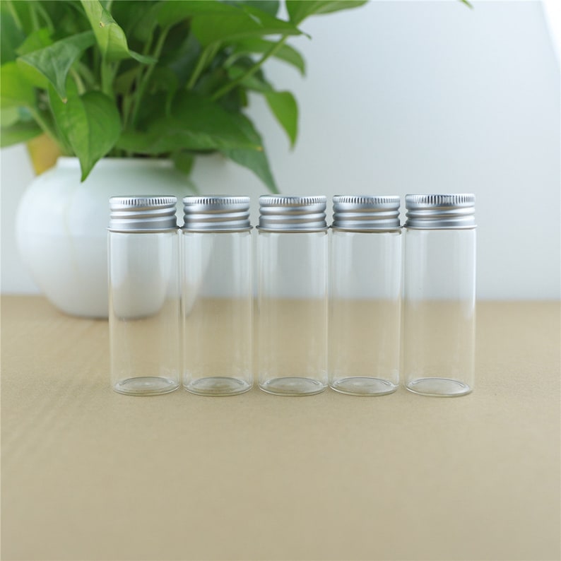 Mini Glass Bottles 3080mm 40ml Glass Bottles Test Tube Silver Etsy