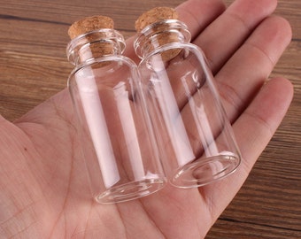 12ml 24x52mm Mini Glass Bottles With Cork Stopper Tiny Vials Jars Containers Message Wedding Jewelry Favor Bottles