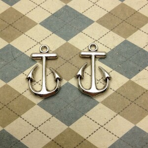 20pcs Anchor Charms Antique Silver 15mmx23mm