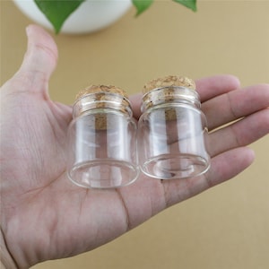 Mini garrafas de vidro 25ml 37*40mm, garrafas de vidro de armazenamento com rolha de cortiça, frascos de artesanato, mini garrafas de vidro vazias transparentes para presente