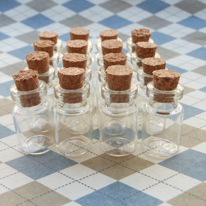 20PCS 0.8ML Small Mini Glass Bottles With Corks 12x24mm