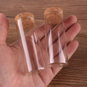 Mini Glass Bottles Small Glass Bottles with Cork Stopper Empty Spice Bottles Jars Gift Crafts Vials 30ml 27*70mm