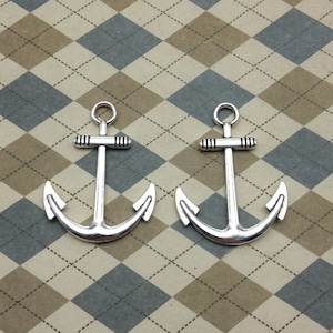 10 Pcs Antique Silver Anchor Charm Nautical Charm Sailor Charm Pirate Vintage Style Pendant Charm 30mmx40mm
